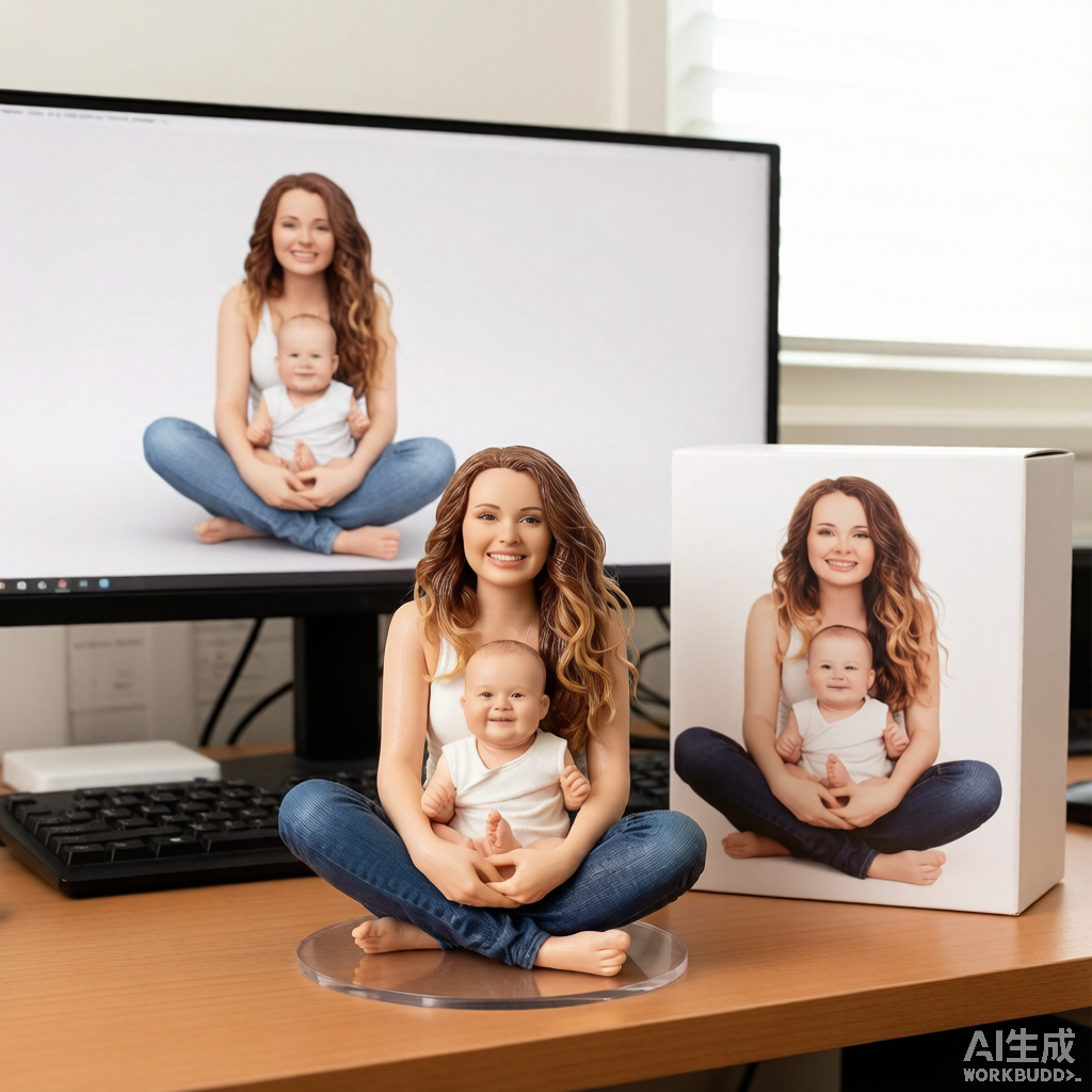 Family Style Figurine – Custom 3D Portrait From Your Photo