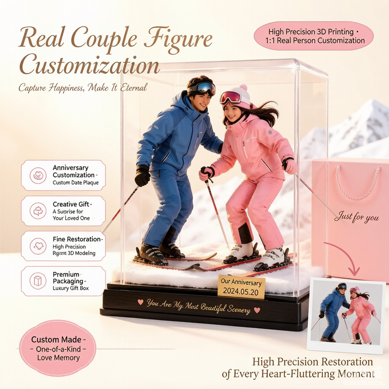 Ski Style Figurine – Custom 3D Portrait From Your Photo