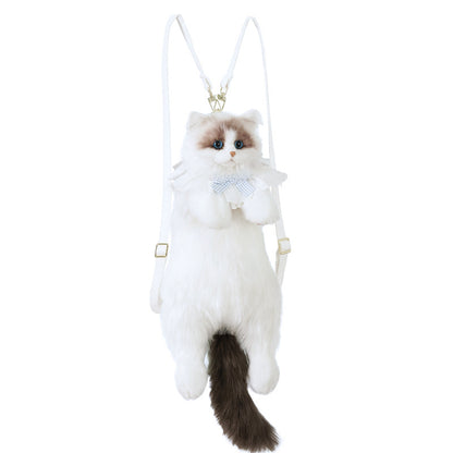 Lifelike Cat Shaped Backpack Toys Large Ragdoll Bag