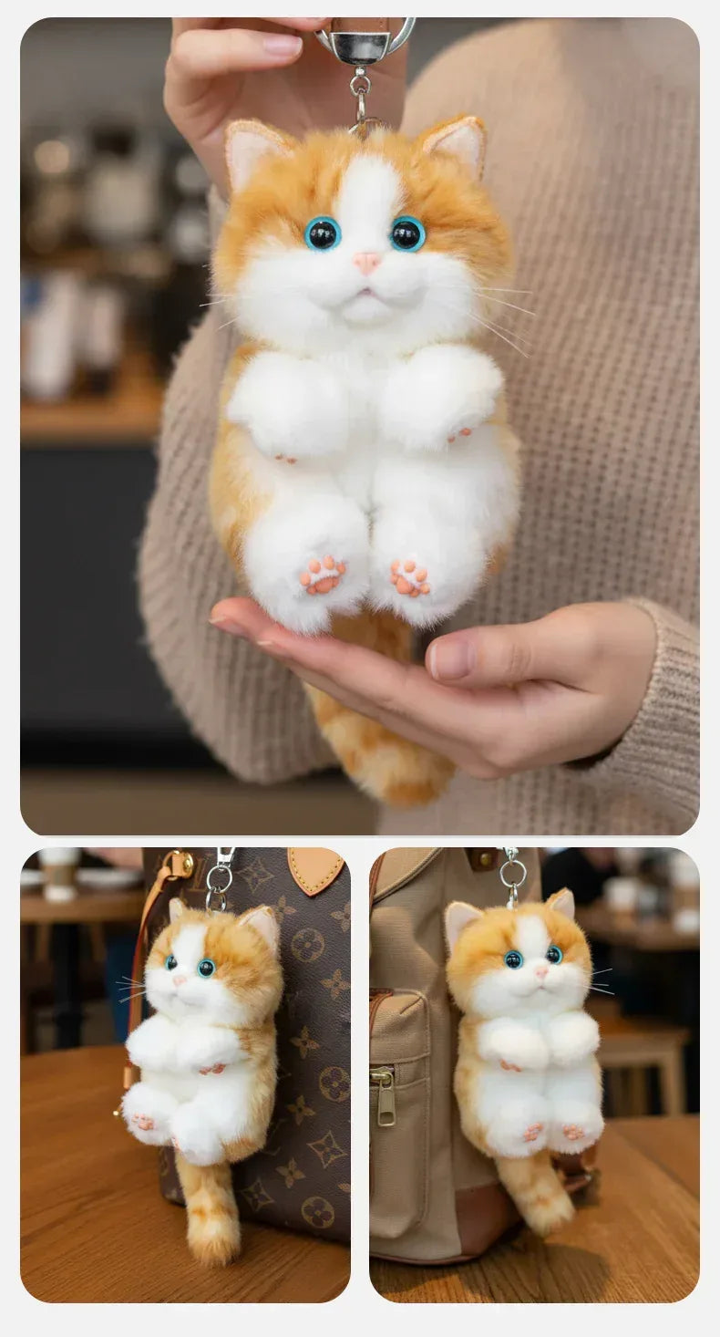 Soft Simulated Dog Mini Plush Animal Keychain Pendant Cute Unique Dog Design Keychains/Bag Charm for Christmas Gift