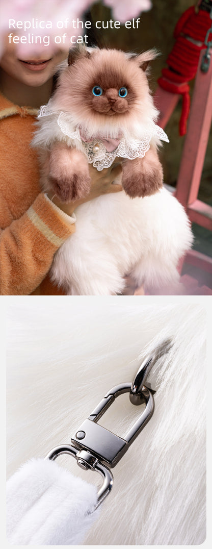 Soft Plush PP Cotton Filled Siamese Cat Animal Backpack Toys Adorable Cat Bag for Adults / Kids