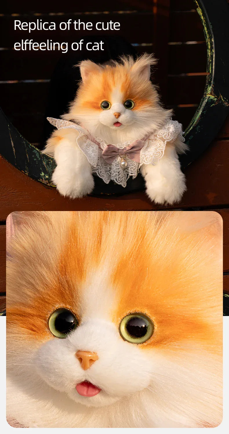 PP Cotton Filled Stitch Orange Cat Design Custom Cat Plush Backpack Soft Stuffed Animal Bag for Kids Women Gift