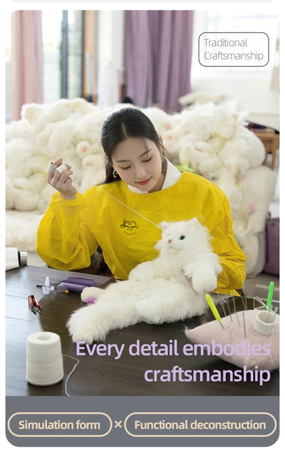 Convenient Medium Sitting Cat Simulation Cute Stylish Lifelike Plush Cat Backpack for Adults/Kids