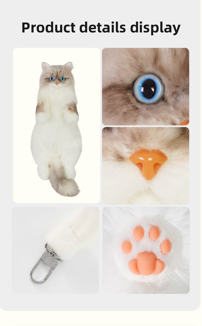 Wholesale Cute Coffee Bobcat Pattern Simulated Lynx Cat Unique Design Lightweight Plush Doll Backpack for Girls Women