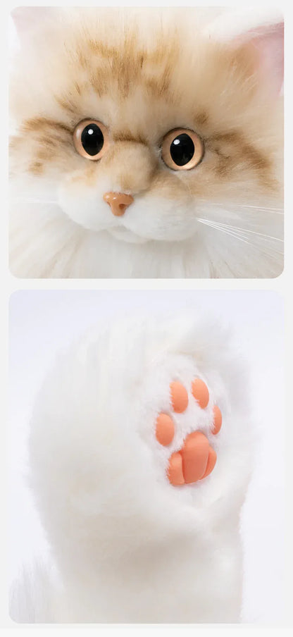 Orange Cat Simulation Fashion Plush Backpack PP Cotton Filling Adorable Cat Bag Realistic Cat Backpack for Adults/Kids