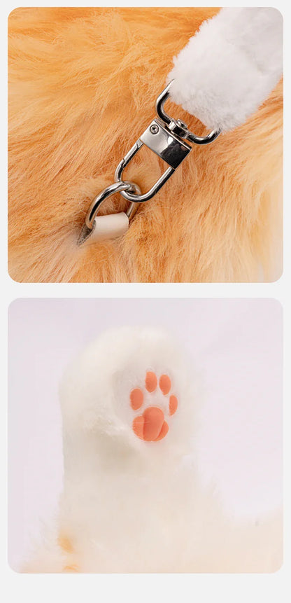 PP Cotton Filled Stitch Orange Cat Design Custom Cat Plush Backpack Soft Stuffed Animal Bag for Kids Women Gift