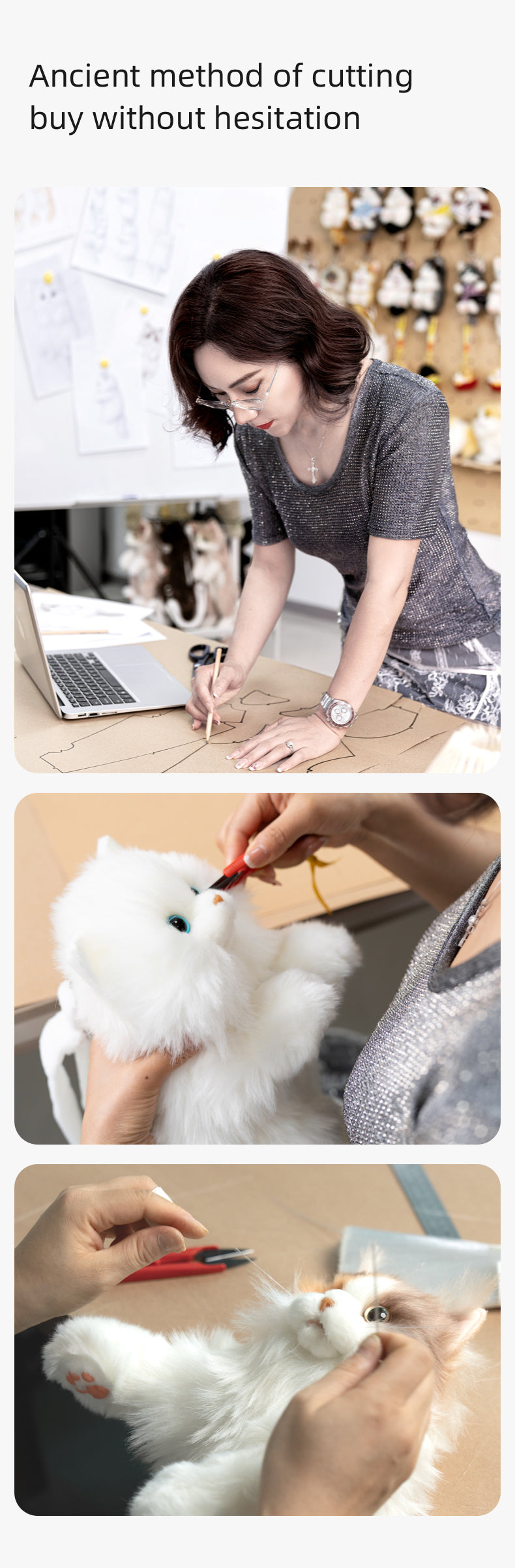 Simulated Chinchilla Cat Plush Polyester Toy Backpacks Savings Function Companion Chinchilla Cat-shaped Backpack