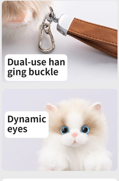 Simulation Sitting Cute Cat Soft Plush Keychain Pendant Handmade Keychains / Bag Charm for Daily