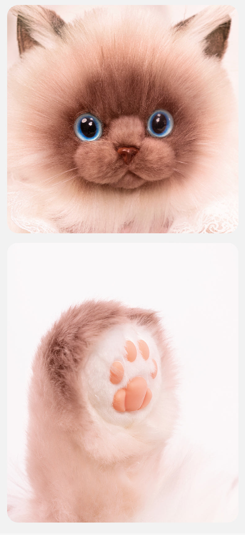 Soft Plush PP Cotton Filled Siamese Cat Animal Backpack Toys Adorable Cat Bag for Adults / Kids