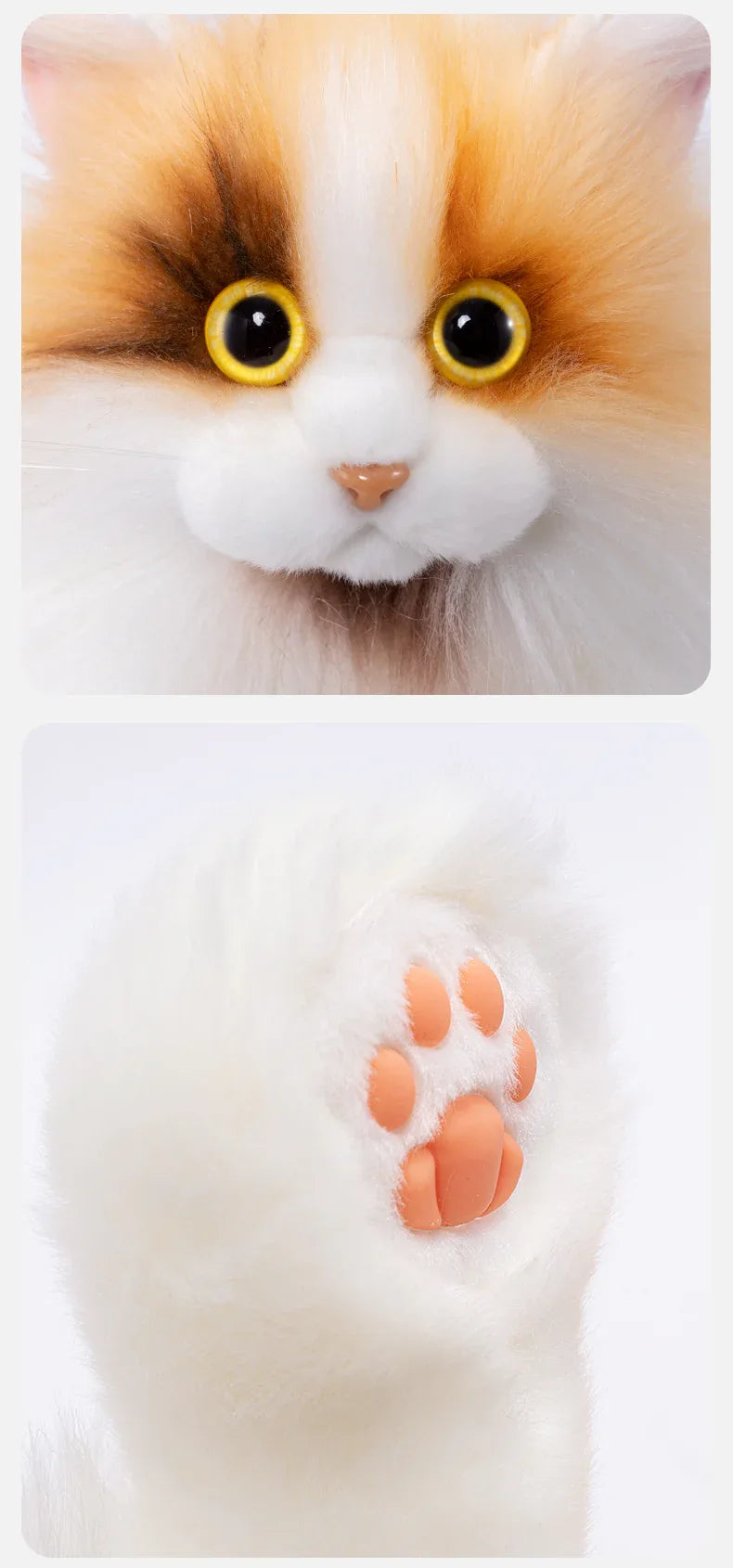 Light Yellow Calico Cat Backpack Simulation Cute Plush Doll Toy for Birthday Gift