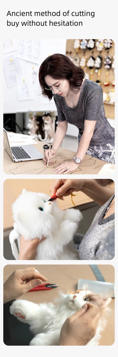 Simulation Black Yellow Calico Tiger Tail Cat Plush Backpack PP Cotton Filling Cute New Unique Fashion Cat-shaped Backpack