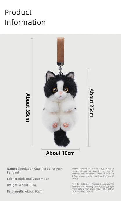 Soft Simulated Dog Mini Plush Animal Keychain Pendant Cute Unique Dog Design Keychains/Bag Charm for Christmas Gift