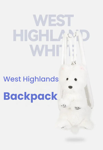 Dropshipping Gift West Highland Backpack Dog Doll Plush Toy Girls and Birthday Gifts