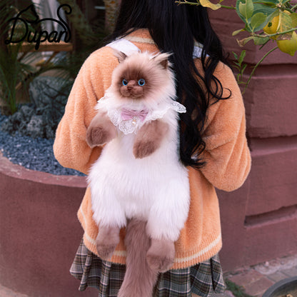 Soft Plush PP Cotton Filled Siamese Cat Animal Backpack Toys Adorable Cat Bag for Adults / Kids