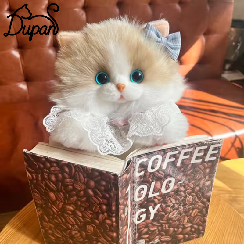 Convenient Medium Sitting Cat Simulation Cute Stylish Lifelike Plush Cat Backpack for Adults/Kids