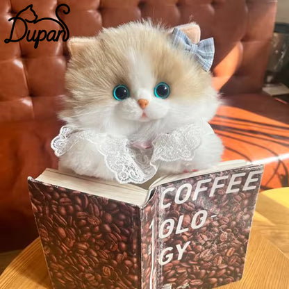 Convenient Medium Sitting Cat Simulation Cute Stylish Lifelike Plush Cat Backpack for Adults/Kids