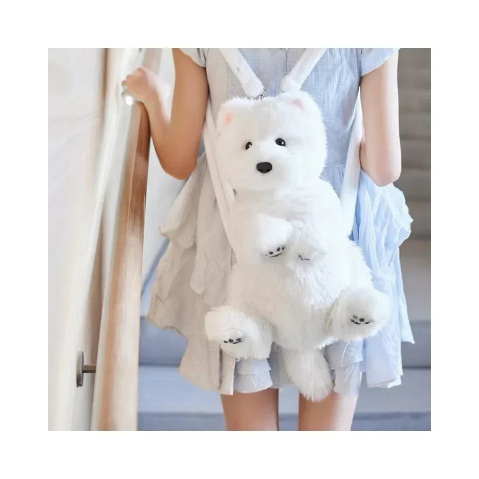 Dropshipping Gift West Highland Backpack Dog Doll Plush Toy Girls and Birthday Gifts