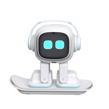 AI EMO Robot Cute Battery Operated Toy Light Sound Plastic Construction Four-Wheeled Mecanum Wheel Chassis Intelligent Pet