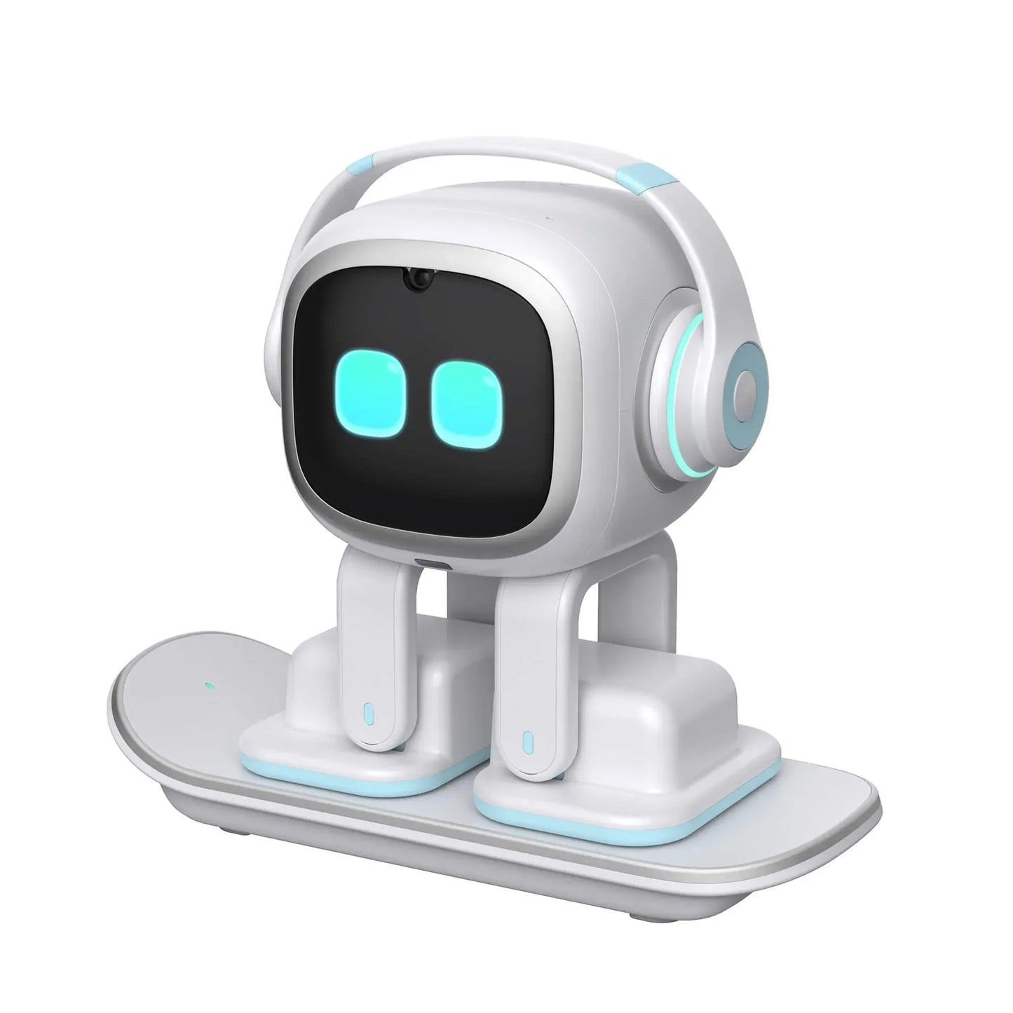 AI EMO Robot Cute Battery Operated Toy Light Sound Plastic Construction Four-Wheeled Mecanum Wheel Chassis Intelligent Pet