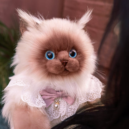 Soft Plush PP Cotton Filled Siamese Cat Animal Backpack Toys Adorable Cat Bag for Adults / Kids