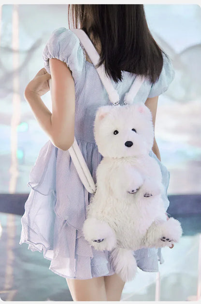 Dropshipping Gift West Highland Backpack Dog Doll Plush Toy Girls and Birthday Gifts