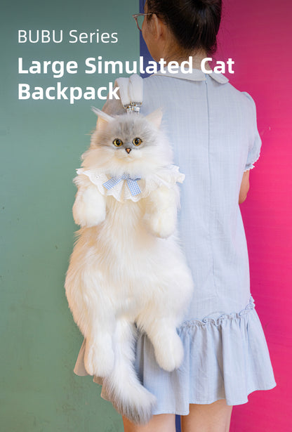 Simulated Chinchilla Cat Plush Polyester Toy Backpacks Savings Function Companion Chinchilla Cat-shaped Backpack