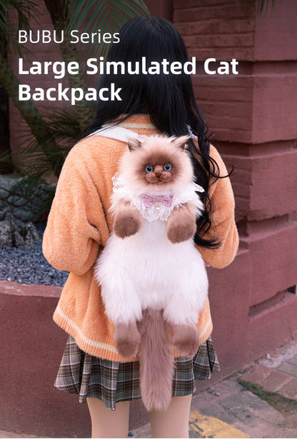 Soft Plush PP Cotton Filled Siamese Cat Animal Backpack Toys Adorable Cat Bag for Adults / Kids