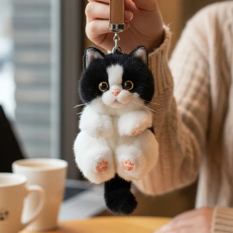 Soft Simulated Dog Mini Plush Animal Keychain Pendant Cute Unique Dog Design Keychains/Bag Charm for Christmas Gift