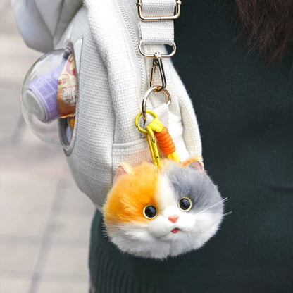 Detachable Simulated Cat Head Pendant Crossbody Bag Portable Lightweight Large Capacity Handbag
