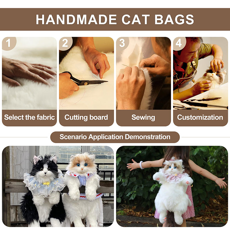 Lifelike Cat Shaped Backpack Toys Large Ragdoll Bag