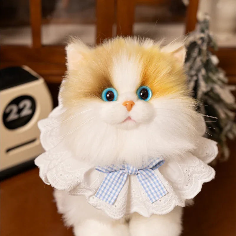 New Style Rotating Head Simulated Calico Cat Plush Backpack PP Cotton Filling Handmade Unisex Soft Plush Backpack