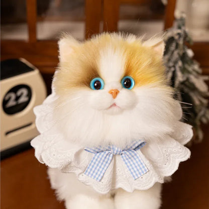 New Style Rotating Head Simulated Calico Cat Plush Backpack PP Cotton Filling Handmade Unisex Soft Plush Backpack