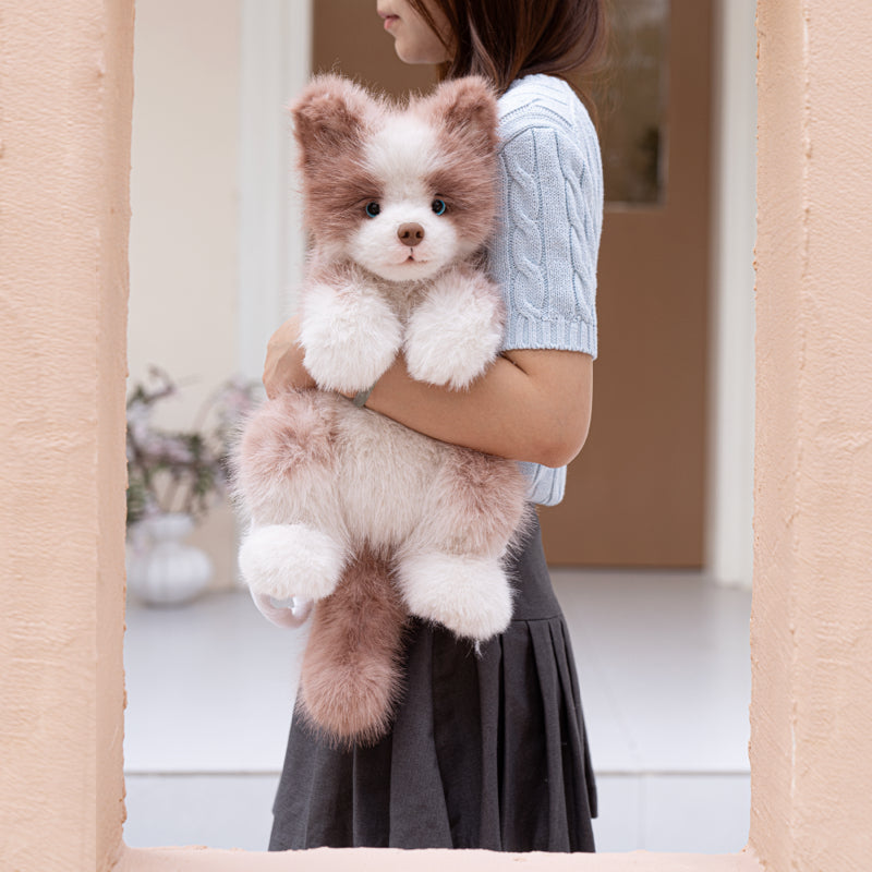 Simulated Meteorite Border Collie Dog Soft Lightweight Bag Cute Funny Plush Toy Backpack Filled PP Cotton for Unisex