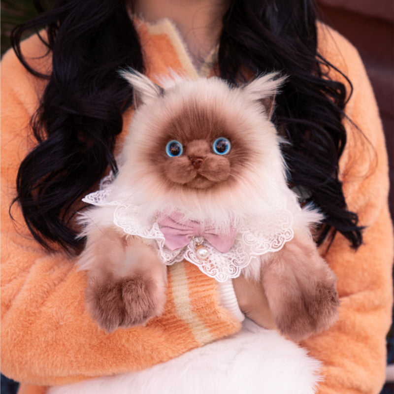 Soft Plush PP Cotton Filled Siamese Cat Animal Backpack Toys Adorable Cat Bag for Adults / Kids