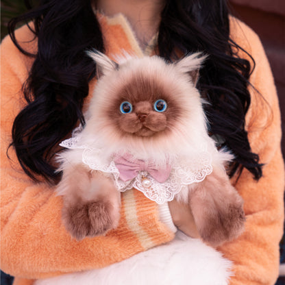 Soft Plush PP Cotton Filled Siamese Cat Animal Backpack Toys Adorable Cat Bag for Adults / Kids