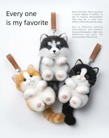 Soft Simulated Dog Mini Plush Animal Keychain Pendant Cute Unique Dog Design Keychains/Bag Charm for Christmas Gift