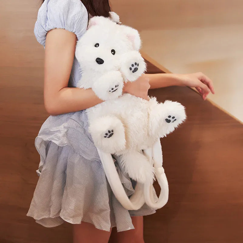 Dropshipping Gift West Highland Backpack Dog Doll Plush Toy Girls and Birthday Gifts