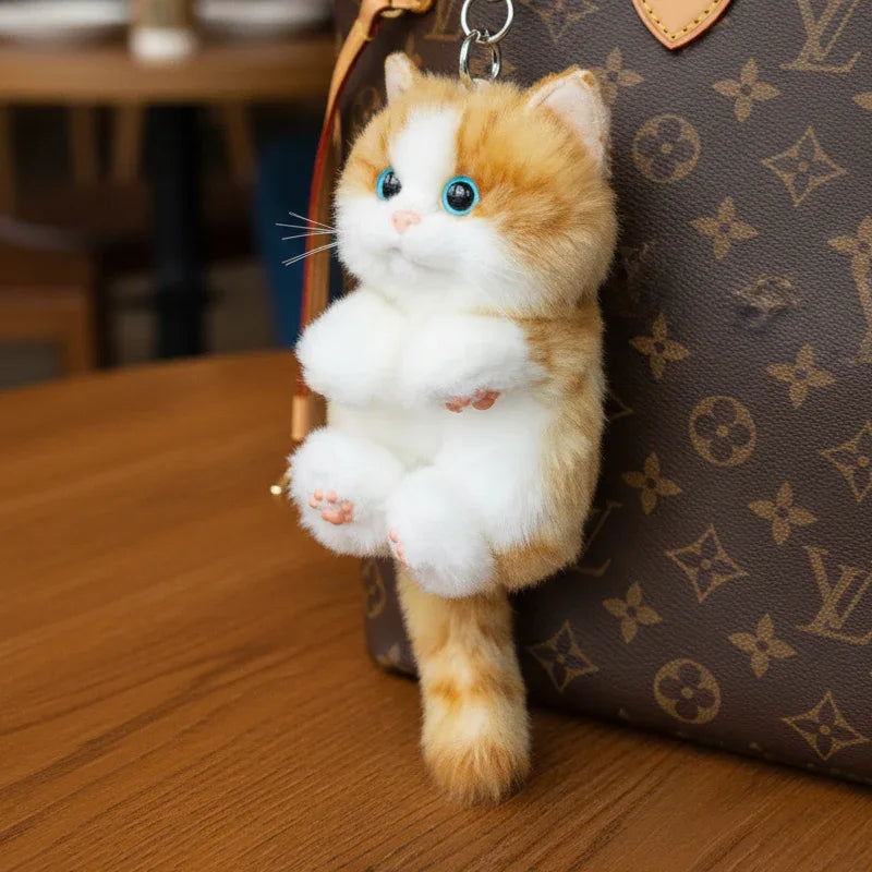 Soft Simulated Dog Mini Plush Animal Keychain Pendant Cute Unique Dog Design Keychains/Bag Charm for Christmas Gift