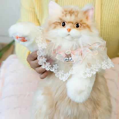 Orange Cat Simulation Fashion Plush Backpack PP Cotton Filling Adorable Cat Bag Realistic Cat Backpack for Adults/Kids