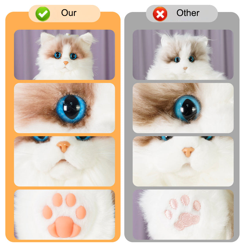 Lifelike Cat Shaped Backpack Toys Large Ragdoll Bag