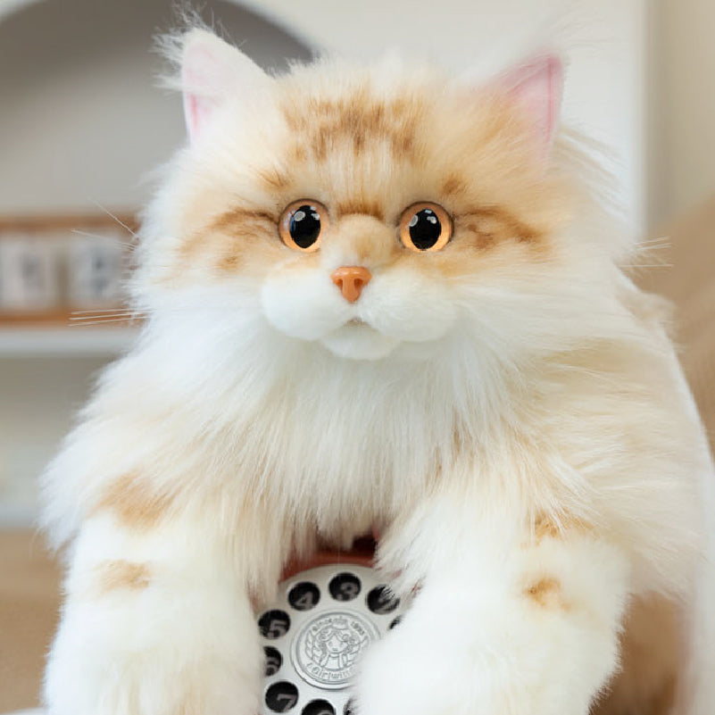 Soft Plush Orange Cat Simulation Backpack Doll Pure Handmade Lightweight 1:1 Restoration Decompression Toy