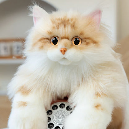 Soft Plush Orange Cat Simulation Backpack Doll Pure Handmade Lightweight 1:1 Restoration Decompression Toy