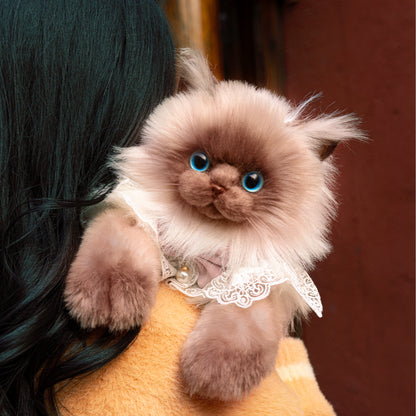 Soft Plush PP Cotton Filled Siamese Cat Animal Backpack Toys Adorable Cat Bag for Adults / Kids