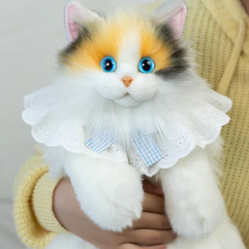 Simulation Black Yellow Calico Tiger Tail Cat Plush Backpack PP Cotton Filling Cute New Unique Fashion Cat-shaped Backpack