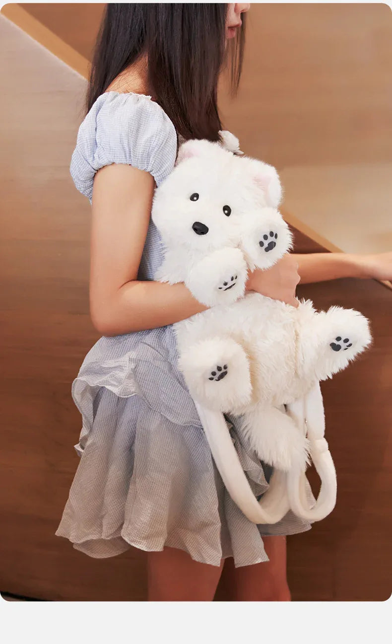 Dropshipping Gift West Highland Backpack Dog Doll Plush Toy Girls and Birthday Gifts