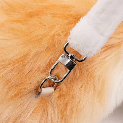 PP Cotton Filled Stitch Orange Cat Design Custom Cat Plush Backpack Soft Stuffed Animal Bag for Kids Women Gift