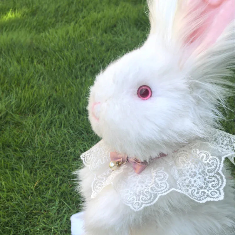 Polyester Cute Simulated Angora Rabbit Plush Backpacks Soft Plush Large Capacity Bag for Birthday Gift