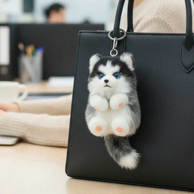 Soft Simulated Cat Mini Plush Animal Keychain Pendant Cute Unique Design Keychains/Bag Charm for Christmas Gift