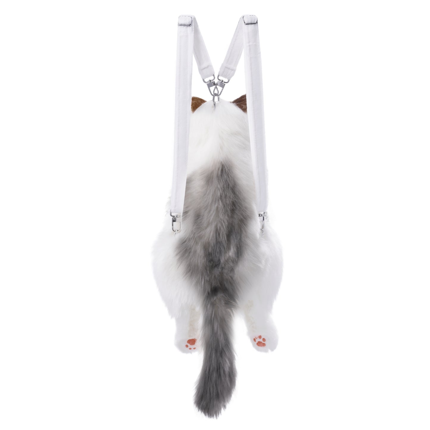 Simulated Chinchilla Cat Plush Polyester Toy Backpacks Savings Function Companion Chinchilla Cat-shaped Backpack