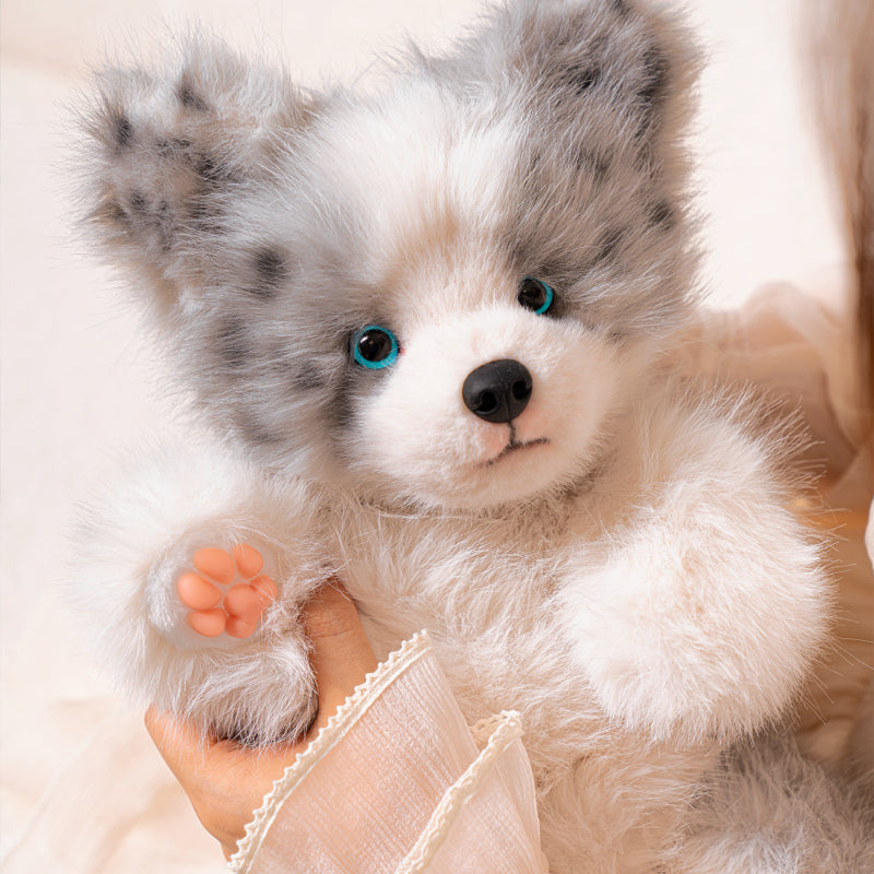 Simulated Meteorite Border Collie Dog Soft Lightweight Bag Cute Funny Plush Toy Backpack Filled PP Cotton for Unisex